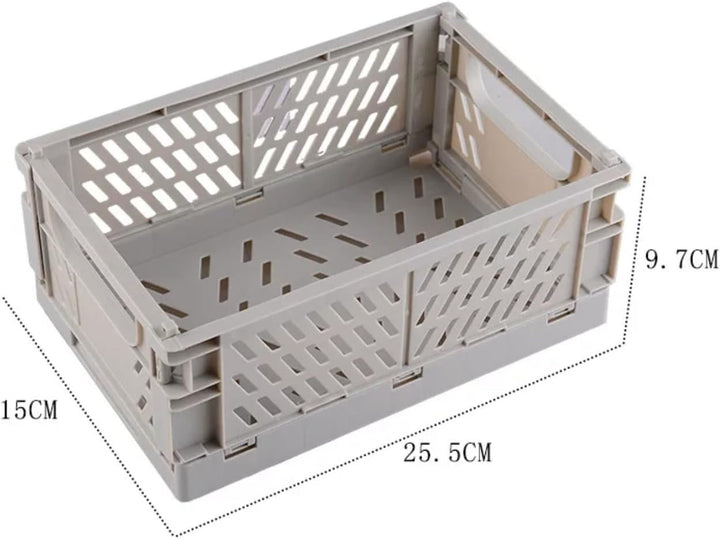 4 Stück Klappbox Grau 25×16×10cm,Klappkiste Körbe Aufbewahrung Zusammenklappbarer Tragbar Aufbewahru