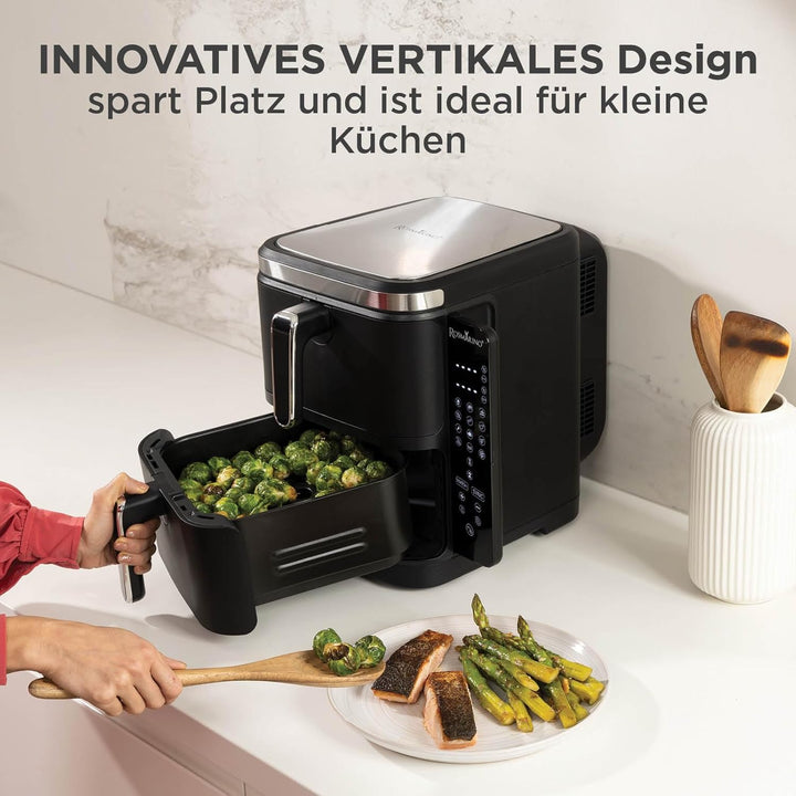 Rosmarino Tower XXL Airfryer 10,4L - Vertikales Design | Doppelkammerfritteuse | 12 Programme | 2800