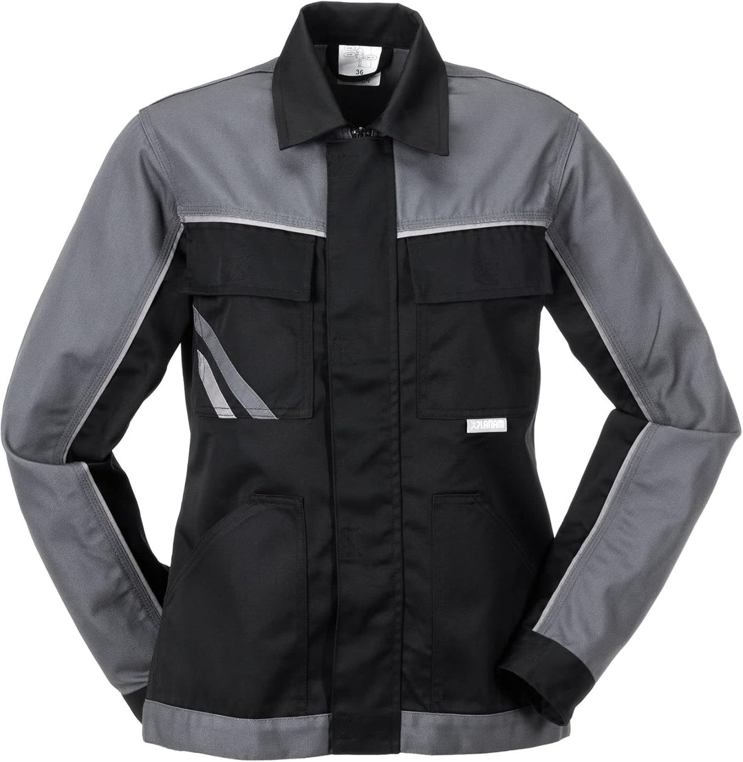 Planam Highline Damen Bundjacke schwarz schiefer zink Modell 2717 Grösse 46 Schwarz/Schiefer/Zink 46
