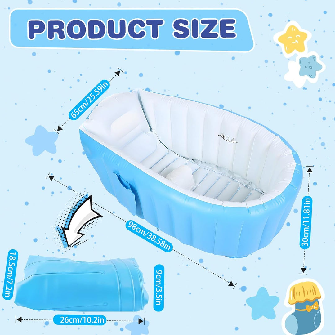 Aufblasbare Baby Badewanne, Säuglings Kinder Badewanne mit Luftpumpe, Reise Tragbare Badewanne für D