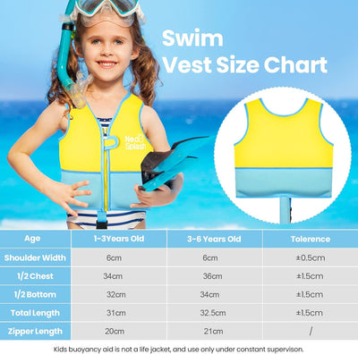 Kinder Mädchen Junge Schwimmlernweste, Schwimmhilfe Schwimmen Jacket für Kleinkinder Alter 1-6 mit E