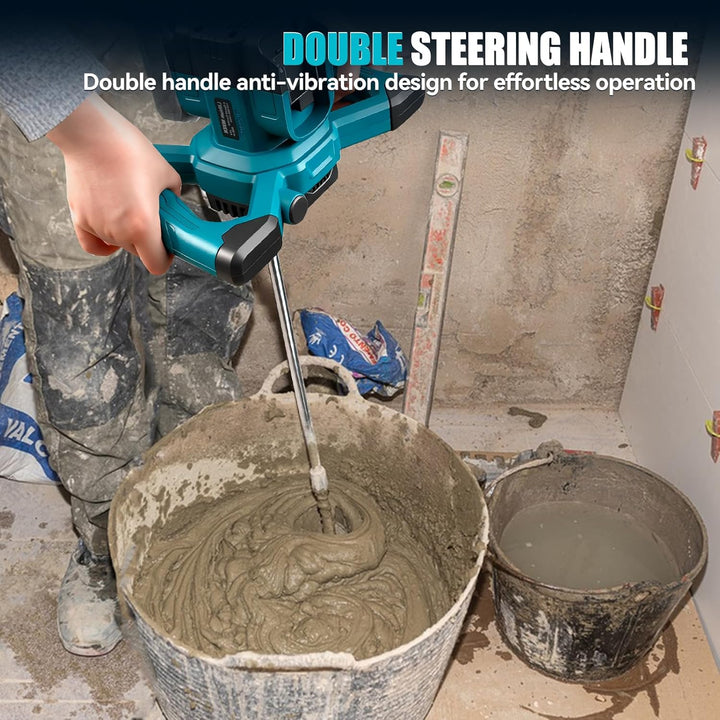Kabelloser Zementmischer Kompatibel mit Makita 18V Akku, 680 U/min Bürstenloser Paddelmischer mit 6