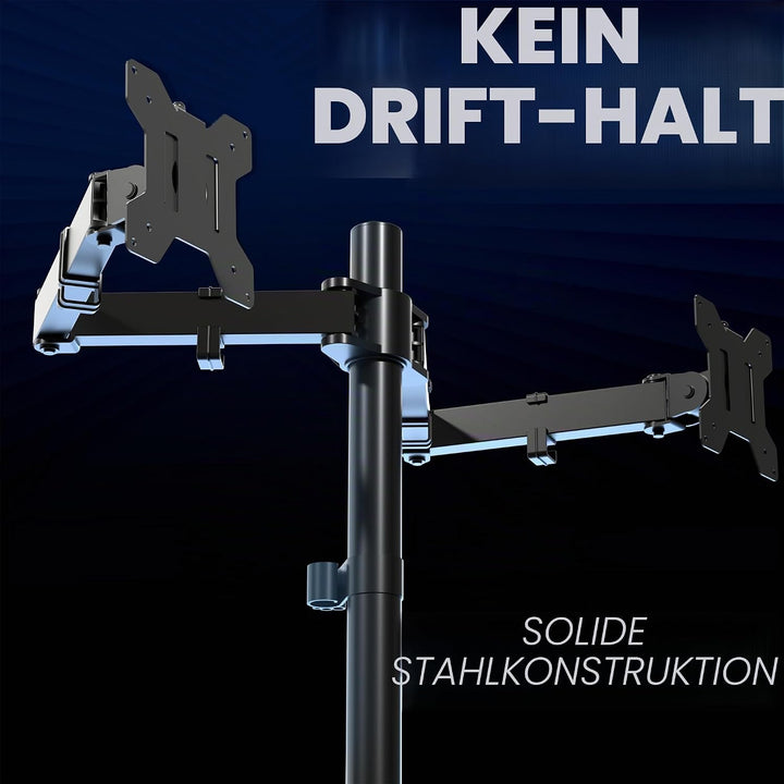 VIVO Dual-Monitor-Schreibtischhalterung, Hochleistungs-Vollverstellbarer Ständer, Passend für 2 LCD-