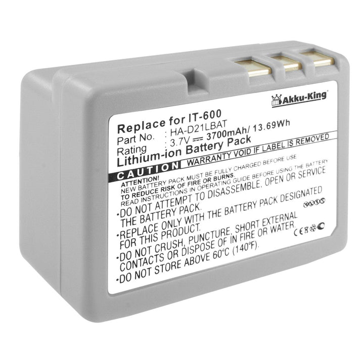 Akku kompatibel mit CASIO HA-D20BAT, HA-D21LBAT - Li-Ion 3700mAh - für DT-5300, IT-300, IT-600, IT-8