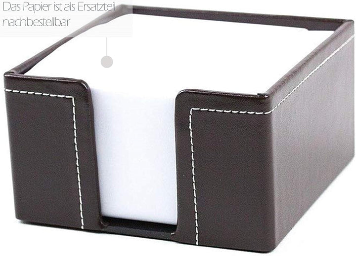 DELMON VARONE - Zettelkasten Cambridge Top Grain Leder braun, Zettelbox inkl. 500 Blatt Papier, Noti