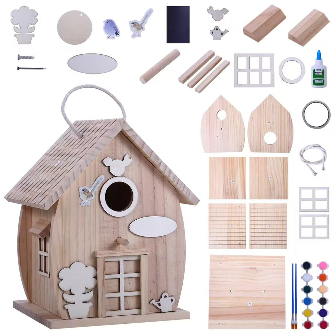 Vogelhaus-Set aus Holz zum Selbermachen, für Erwachsene zum Bauen, Outdoor-Holzbearbeitung, Basteln,
