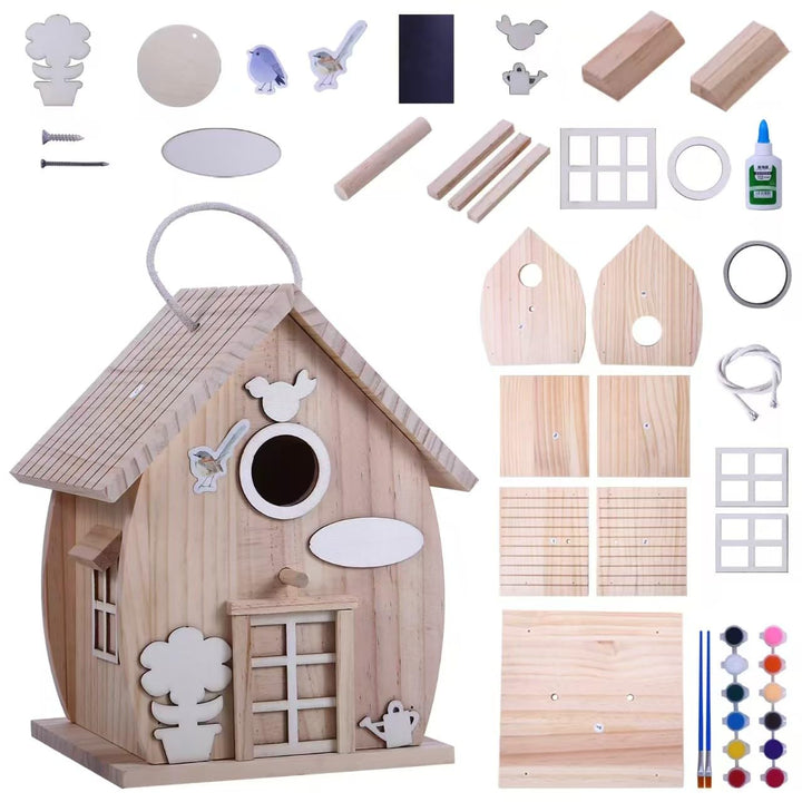 Vogelhaus-Set aus Holz zum Selbermachen, für Erwachsene zum Bauen, Outdoor-Holzbearbeitung, Basteln,