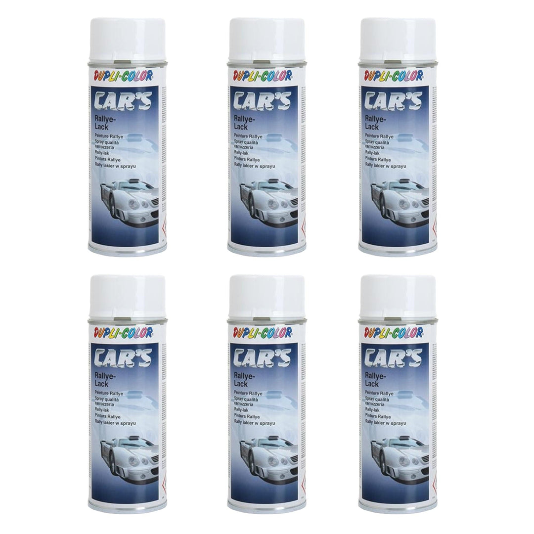 Dupli Color 385896 Car´s Rallye-Lack weiss glänzend 6 Spraydosen á 400ml