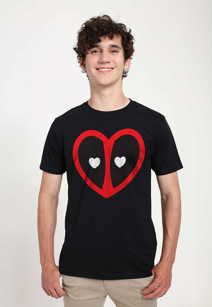 Marvel Unisex Deadpool Deadpool Heart Logo Organic Short Sleeve T-shirt, S