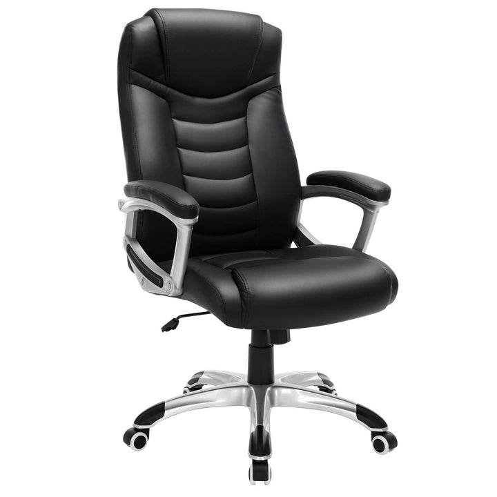 SONGMICS Ergonomischer Bürostuhl, höhenverstellbarer Drehstuhl,Kunstleder, robust, stabil und langle