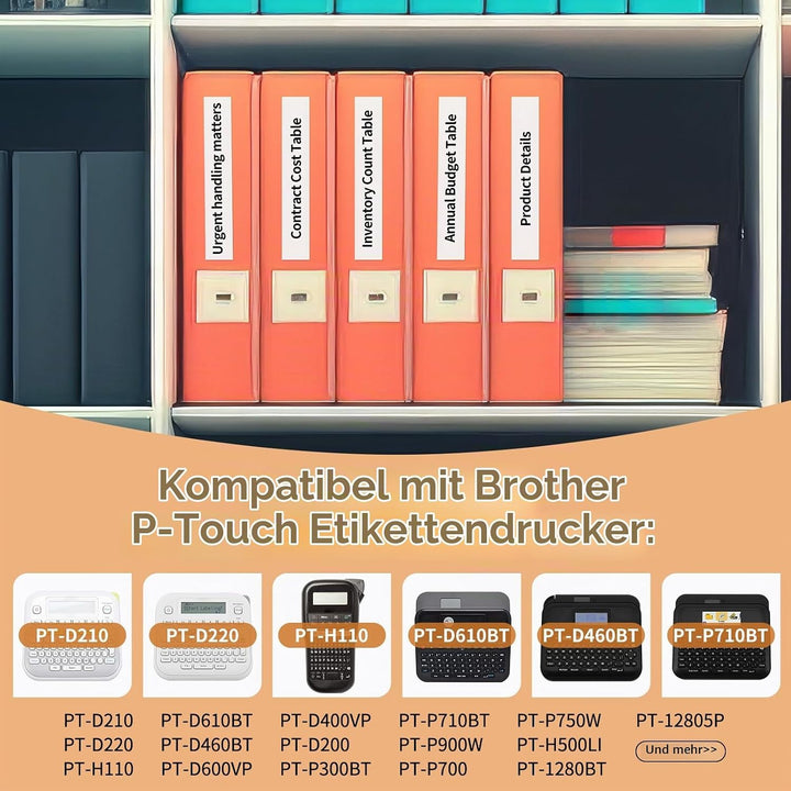 Suminey Kompatibel Schriftband als Ersatz für Brother Ptouch Bänder 12mm TZe-231 TZ-231 Tz Tape Schw