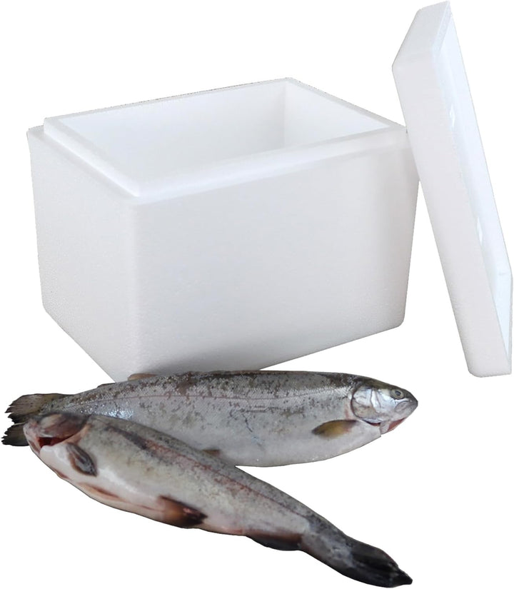 Styroporbox 4,41 Liter mit Deckel | Thermobox Innenmass: 21 x 14 x 15 cm | Isolierbehälter in weiss