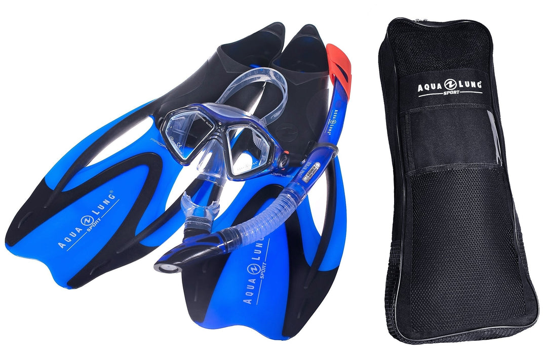 Aqualung Sport Proflex X Set aus Maske, Schnorchel und Flossen 44/46 blue transparent, 44/46 blue tr