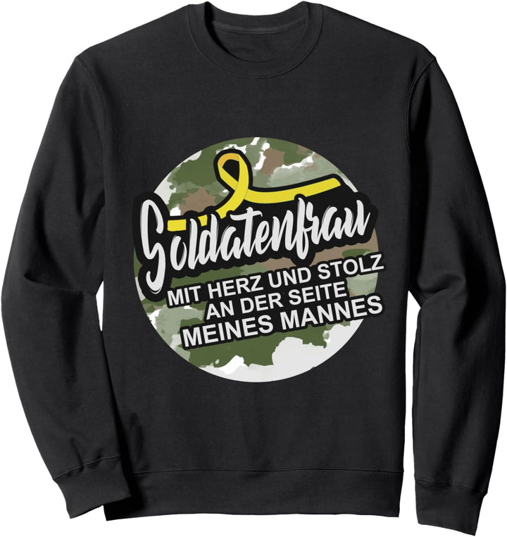 Soldatenfrau mit Stolz und Herz an der Seite meines Mannes Sweatshirt