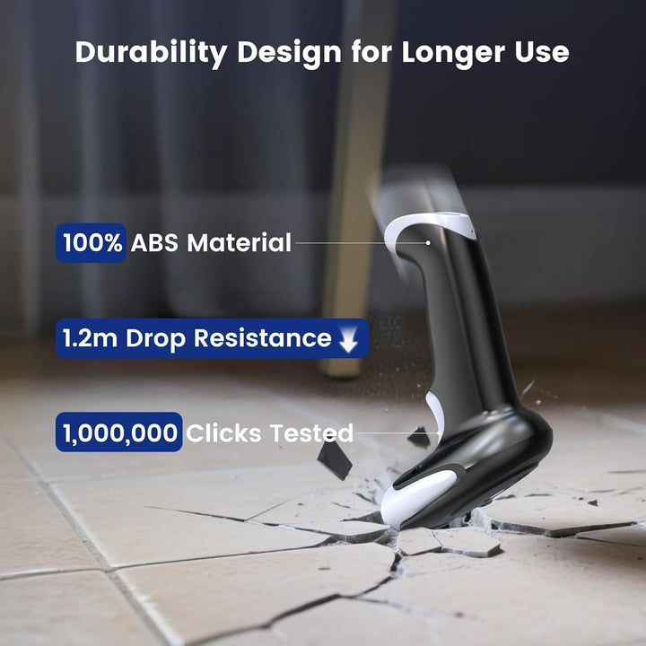 Eyoyo Barcode Scanner 1D 2D QR kabelgebunden und 2.4G Wireless, QR Code Scanner Handheld Barcode Les