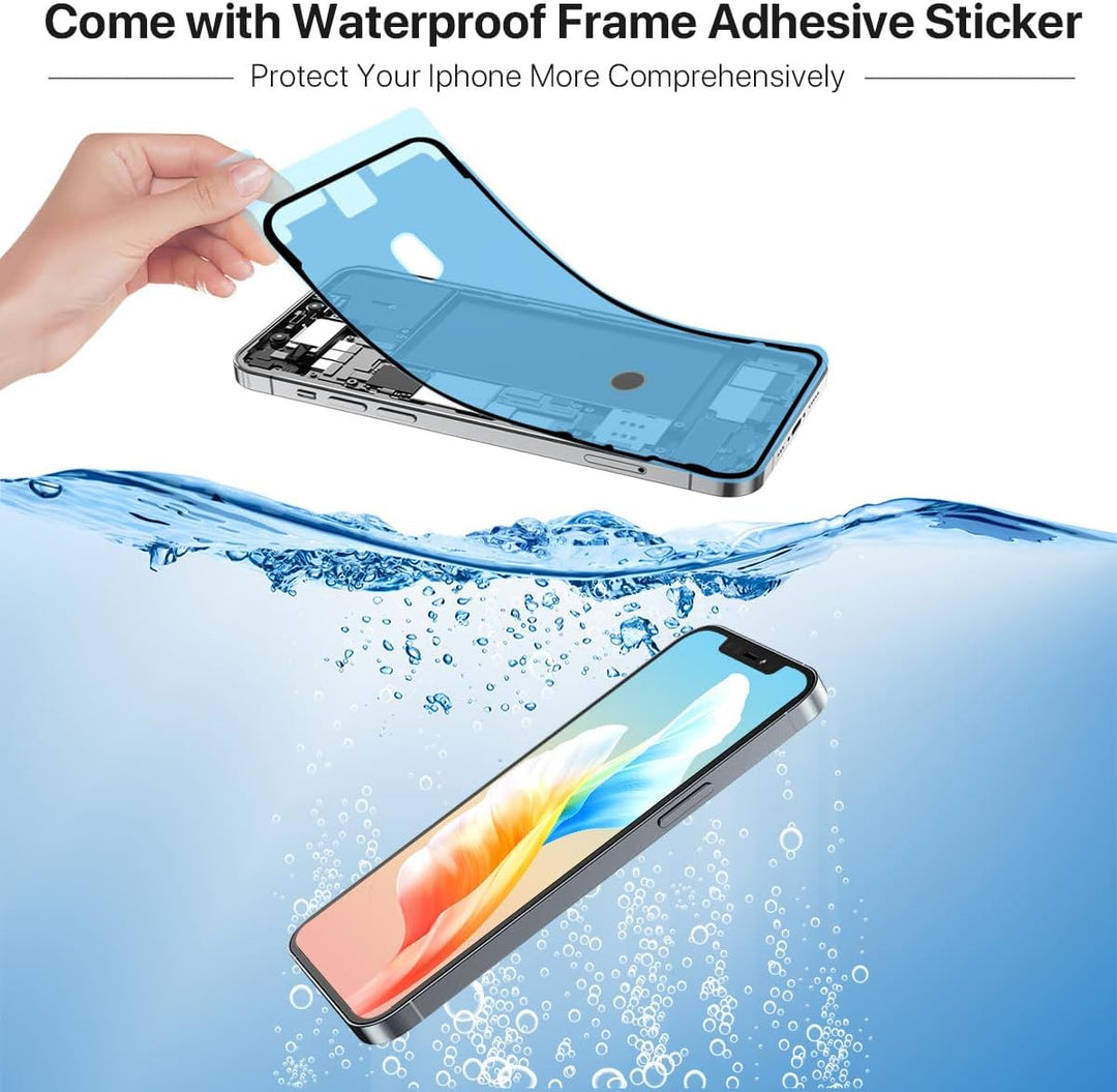 for iPhone Screen Replacement, 3D Touch Screen Display Digitizer Frame Assembly Repair Kits + Waterp