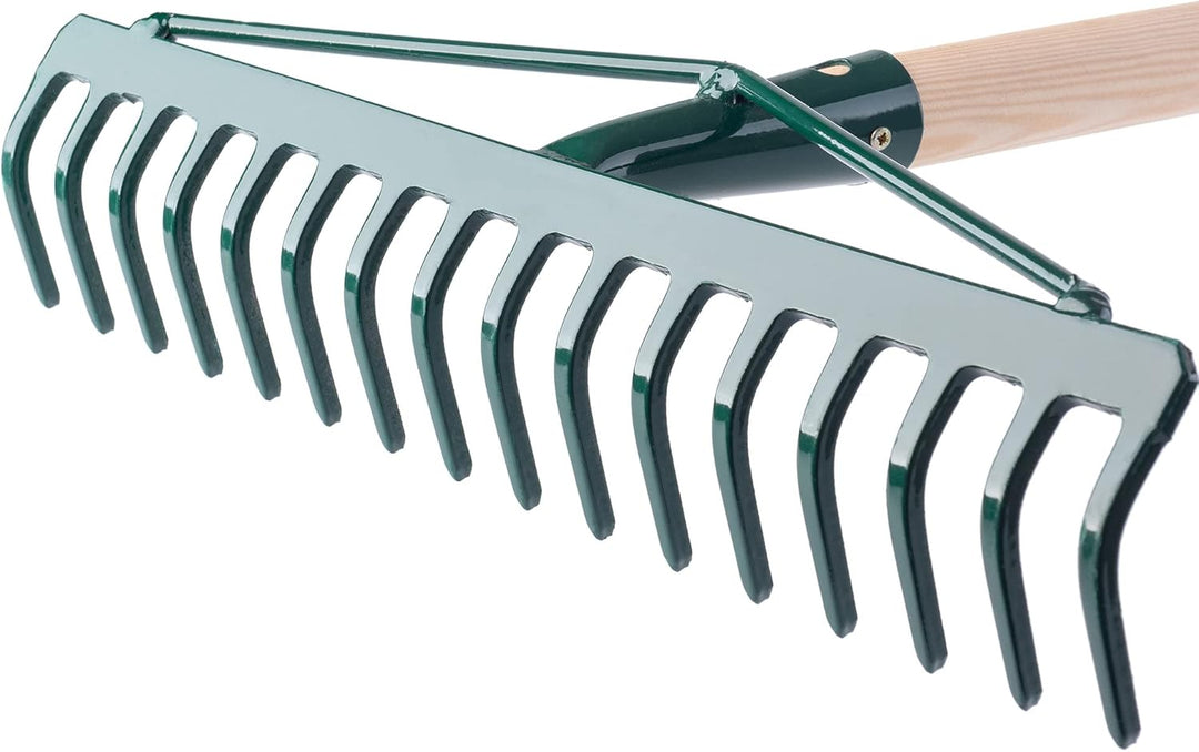 KADAX Rechen, breite Harke für Garten, Beet, Rasen, Gartenharke, Bügelrechen, Rasenrechen aus Metall