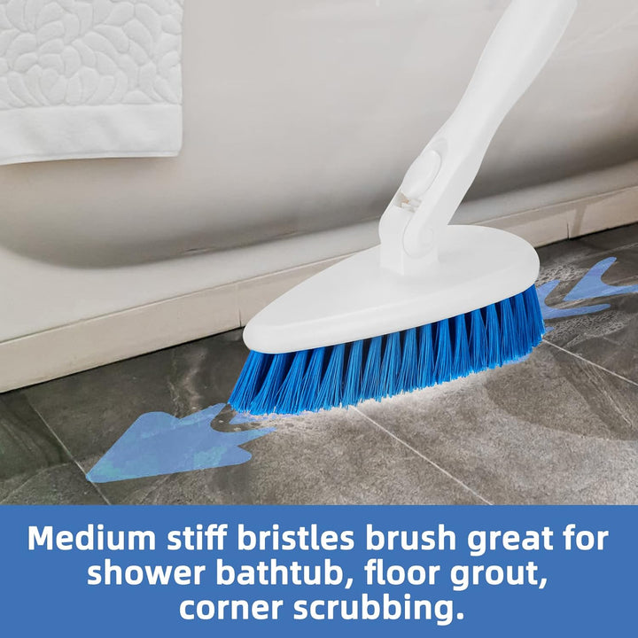 Qaestfy Reinigungsbürste Bad Dusche Schrubber mit Stiel Fliesenreiniger Borstenbürste Badreiniger mi