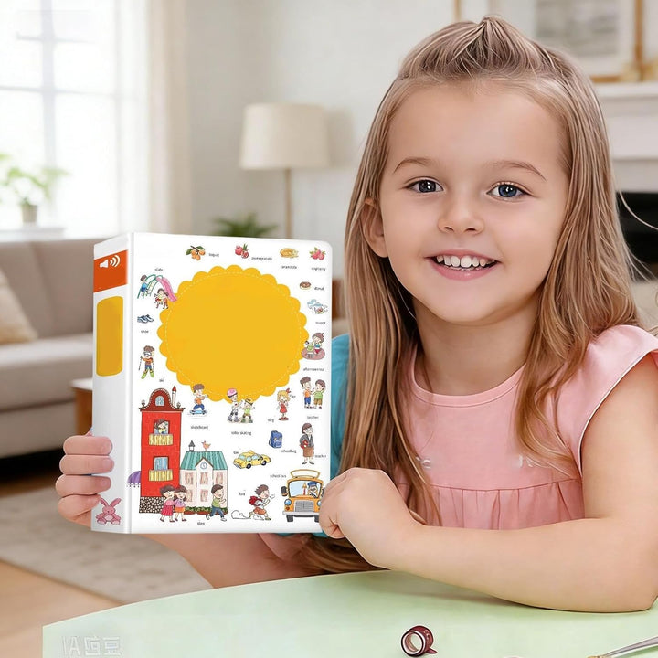 Interactive Talking Book, English Words Learning, 7.87x10.63x1.97 Speech Activity Story with Fun Sou