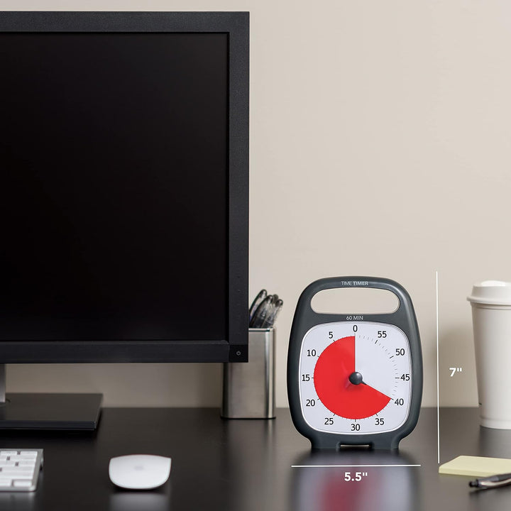 Time Timer Plus 60 Minute Visueller Analog-Timer (weiss) optionaler akustischer Alarm (Lautstärkereg