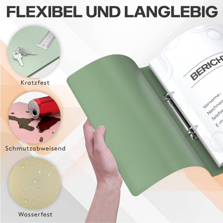 ACROPAQ - 8 x Ringbuch A4 - Ordner schmal, Pastell, Mit 2 Ringen, 4 cm Rückenbreite - Schulsachen ae