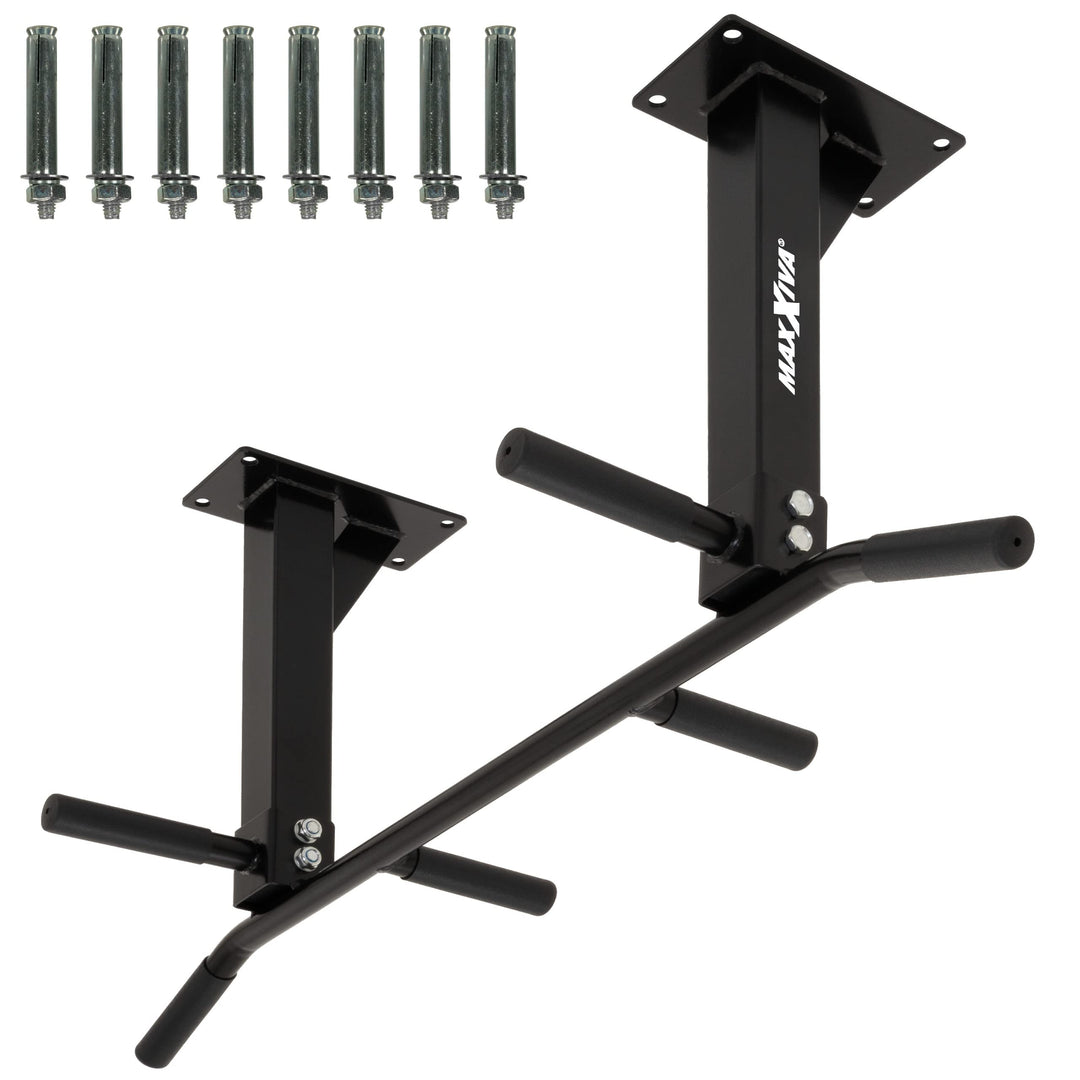 MAXXIVA Klimmzugstange für Deckenmontage schwarz für Workout Kraftübungen Bodybuilding Fitness-Train