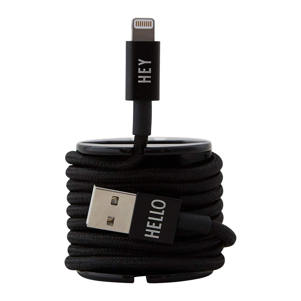 Design Letters MyCable, kompatibel für iPhone, 1 M. (Schwarz), Modischen Farben, Kabel mit USB 2.0,