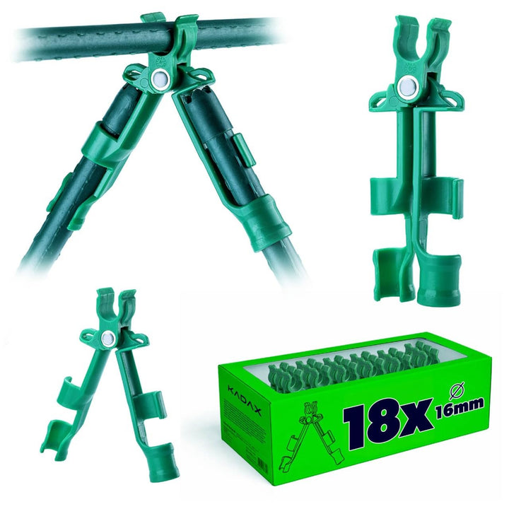 KADAX 18er Set Pflanzstab-Verbinder Ø 16 mm, Stabile Verbindung für Pflanzstäbe, Tomatenstäbe &amp; Rank