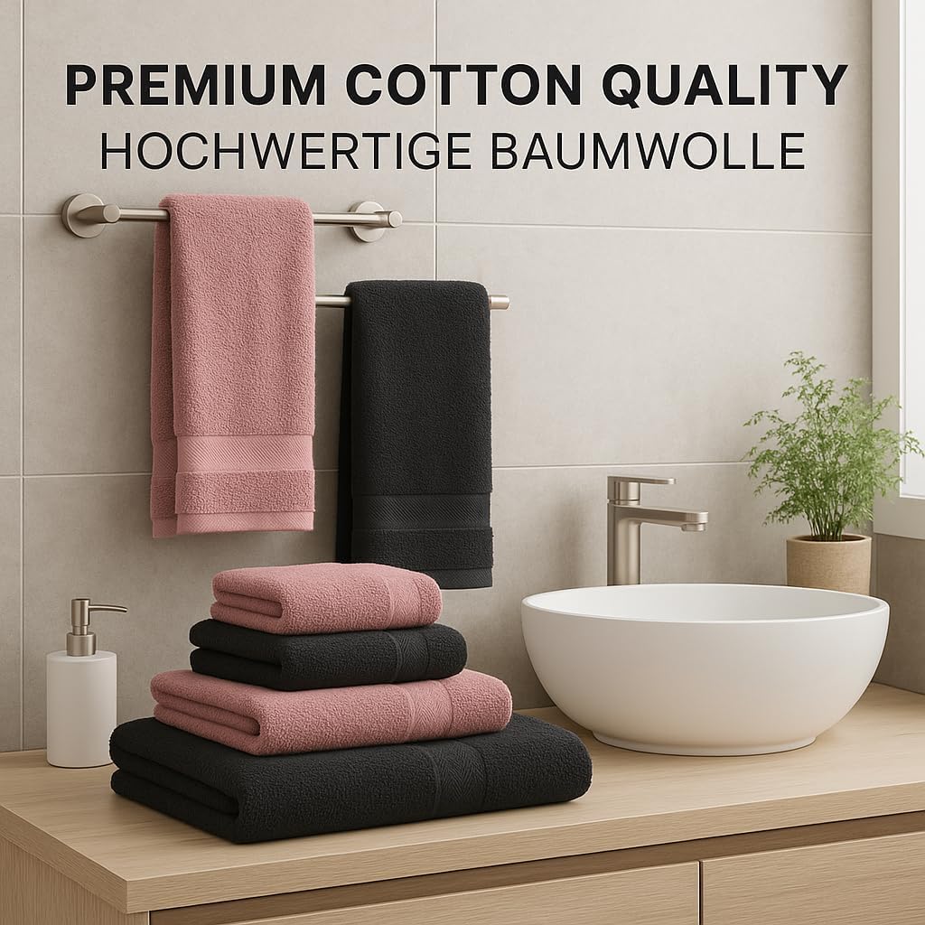 Betz 10-TLG. Handtuch-Set Premium 100% Baumwolle 2 Duschtücher 4 Handtücher 2 Gästetücher 2 Waschhan