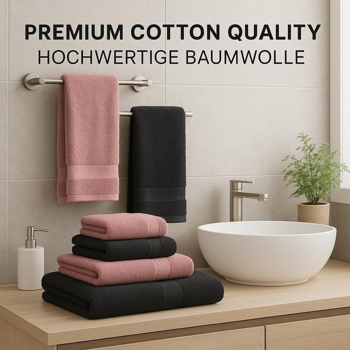 Betz 10-TLG. Handtuch-Set Premium 100% Baumwolle 2 Duschtücher 4 Handtücher 2 Gästetücher 2 Waschhan