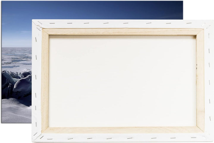 deyoli klares Eis am Nordpol Format: 100x70 als Leinwand, Motiv fertig gerahmt auf Echtholzrahmen, H