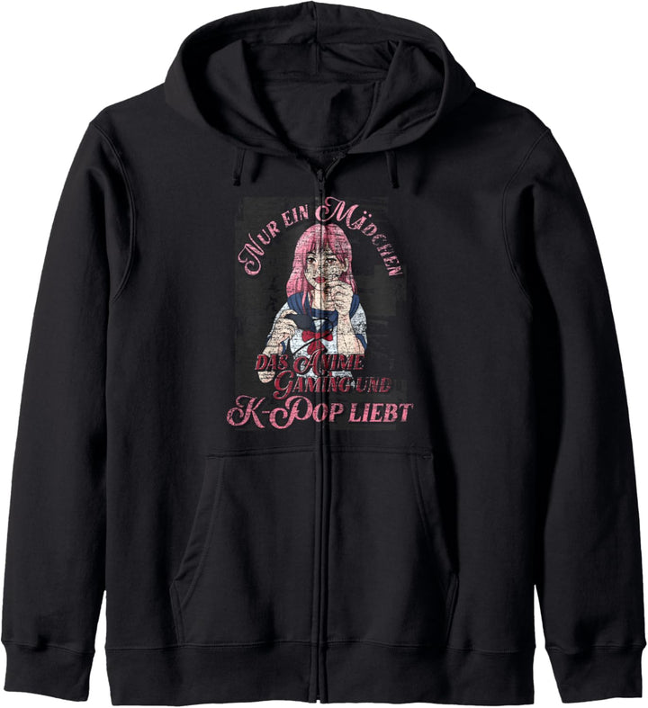 Nur ein Mädchen das Anime Gaming und Kpop liebt Anime Kapuzenjacke
