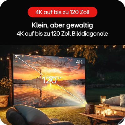 LG Electronics HU710PB CineBeam Q Laser Kompakter 4K UHD Projektor, bis 304,8 cm (120 Zoll), 500 Lum