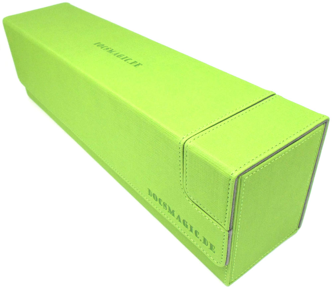docsmagic.de Premium Magnetic Tray Long Box Light Green Large - Card Deck Storage - Kartenbox Aufbew