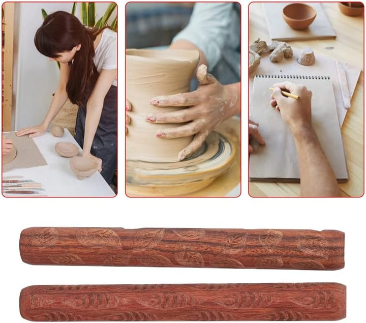 Tiamu 5 Stück -Tonroller, Töpferton Walzen Se, Ton Stempel, Töpfereimuster-Roller, Geprägte Nudelhöl