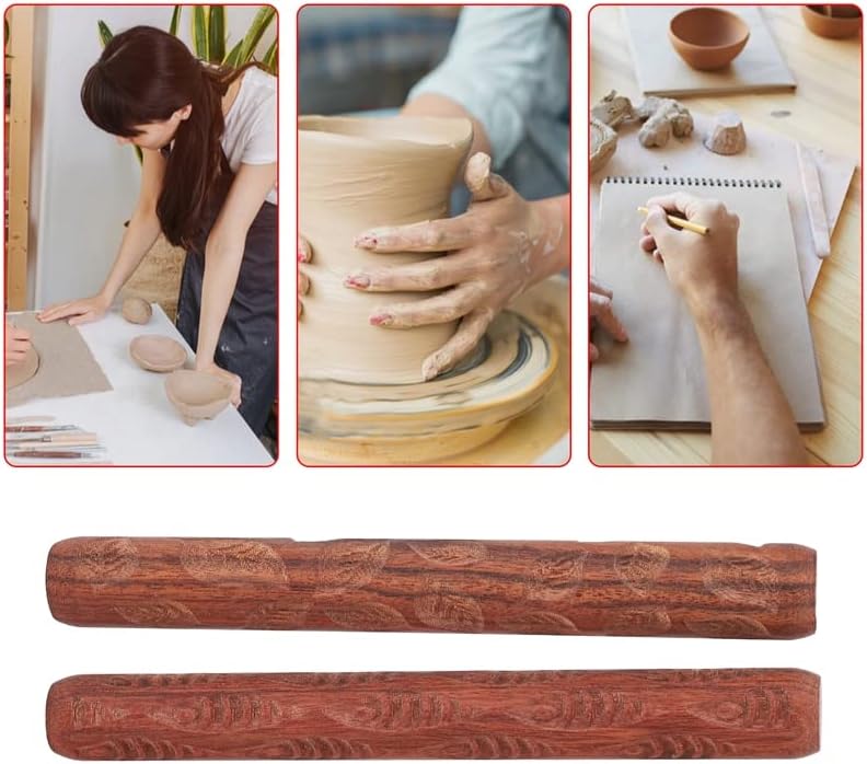 Tiamu 5 Stück -Tonroller, Töpferton Walzen Se, Ton Stempel, Töpfereimuster-Roller, Geprägte Nudelhöl