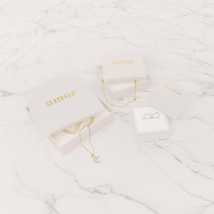 Amor Collier Damen Halsschmuck, 35+3 cm, Gold, Kommt in Schmuck Geschenk Box, 2014583