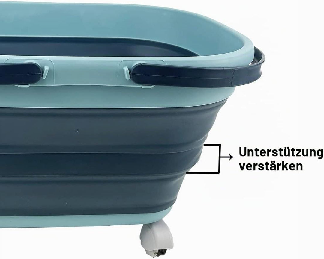 SAMMART 17L Faltbarer Korb mit Griff – Tragbarer Outdoor-Picknickkorb/Krater und 360° drehbare Räder