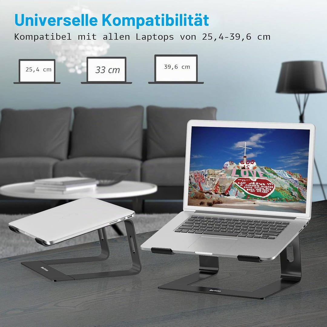 BoYata Laptop Ständer, Ergonomisch Aluminium Notebook Ständer, Tragbarer Belüfteter Laptop Halterung