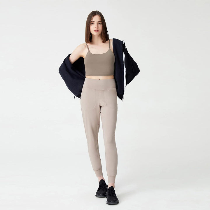 LOS OJOS Damen Trainingsanzug Joggers M Beige, M Beige