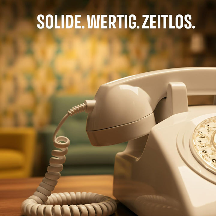 Opis Technology 60s Cable Retro Telefon mit Wählscheibe – Klassisches Festnetztelefon, mechanische M