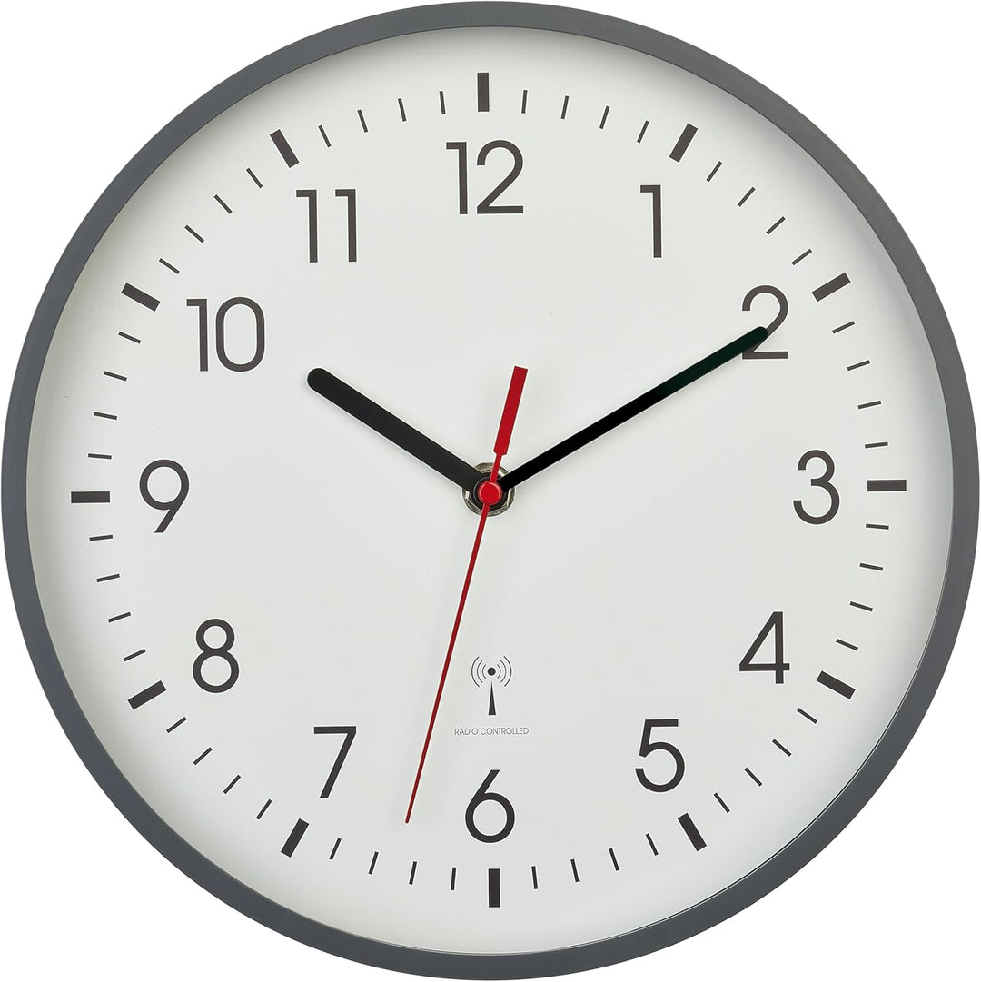 TFA Dostmann Analoge Funk-Wanduhr, 60.3550.10, höchste Genauigkeit, stilvoll, analog, Glasabdeckung,
