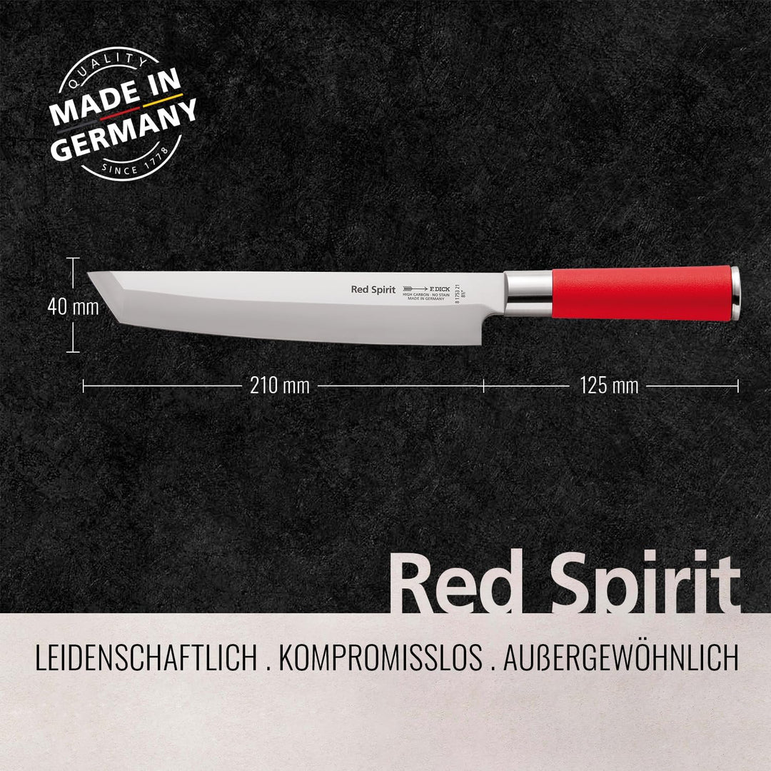 F. DICK Tantomesser, Red Spirit (Messer mit Klinge 21 cm, X55CrMo14 Stahl, nichtrostend, 56° HRC) 81