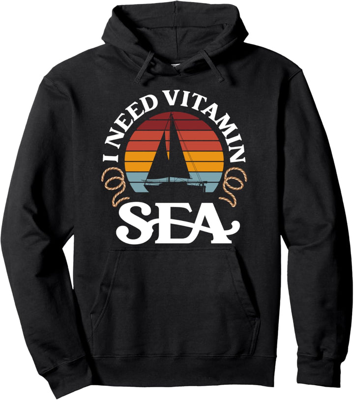Segeln Segler Katamaran Spruch Kapitän Segelboot Vitamin Pullover Hoodie