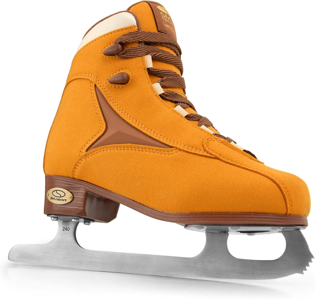 SMJ Arctica Damen Schlittschuhe Eiskunstlauf Eislaufschuhe Klassische Eislauf Suede Braun | Grössen:
