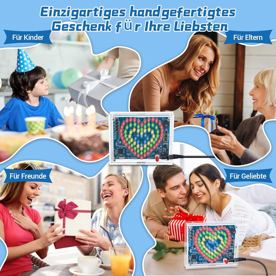 DONGKER LED Löt Übungssatz, DIY Liebeslampe LED Leuchten, Löt Bausatz, elektronische Kits für Schüle