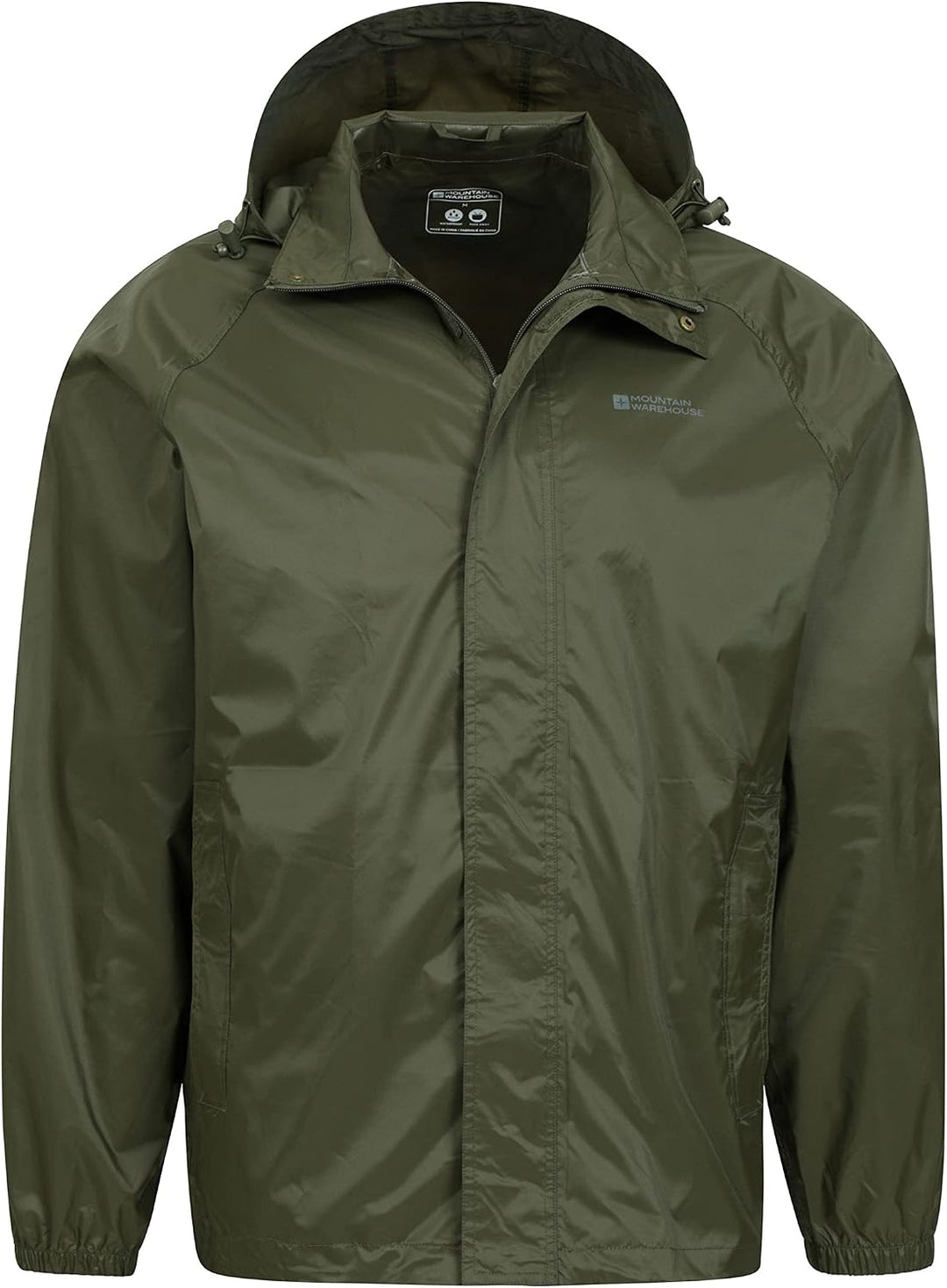 Mountain Warehouse Pakka Herren Wasserdicht Leichte verpackbare Regen Renn Sport Jacke 4XL Khaki, 4X
