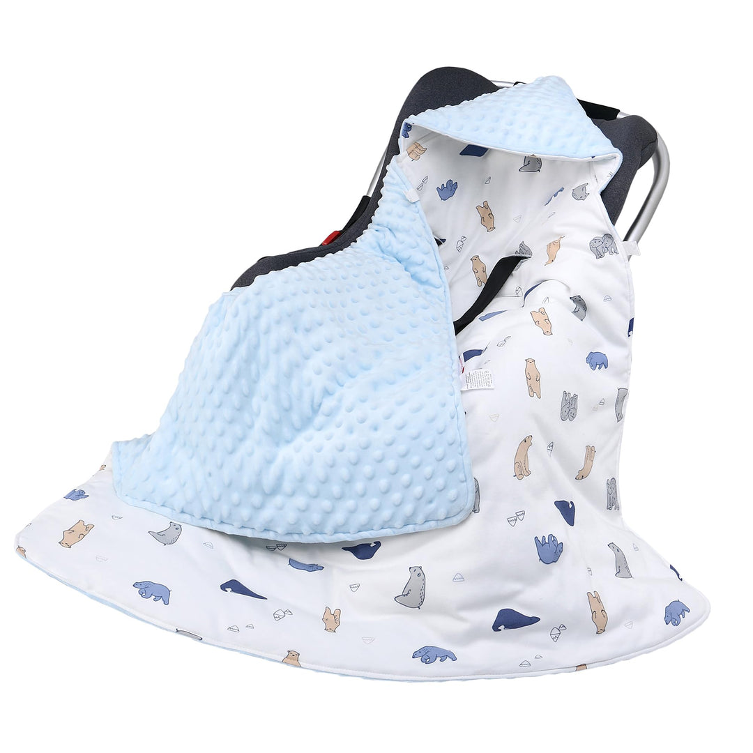 Baby Einschlagdecke 100% Baumwolle, Universal Einschlagdecke Babyschale 90 x 90cm, Herbst-Winter-Bab