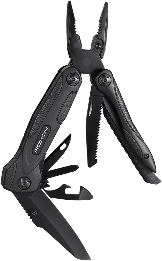 ROXON CM1349 Spark Multitool-Zange, 14-in-1 Multifunktionswerkzeuge, Klappzange, Mehrzweck-Outdoor-Ü