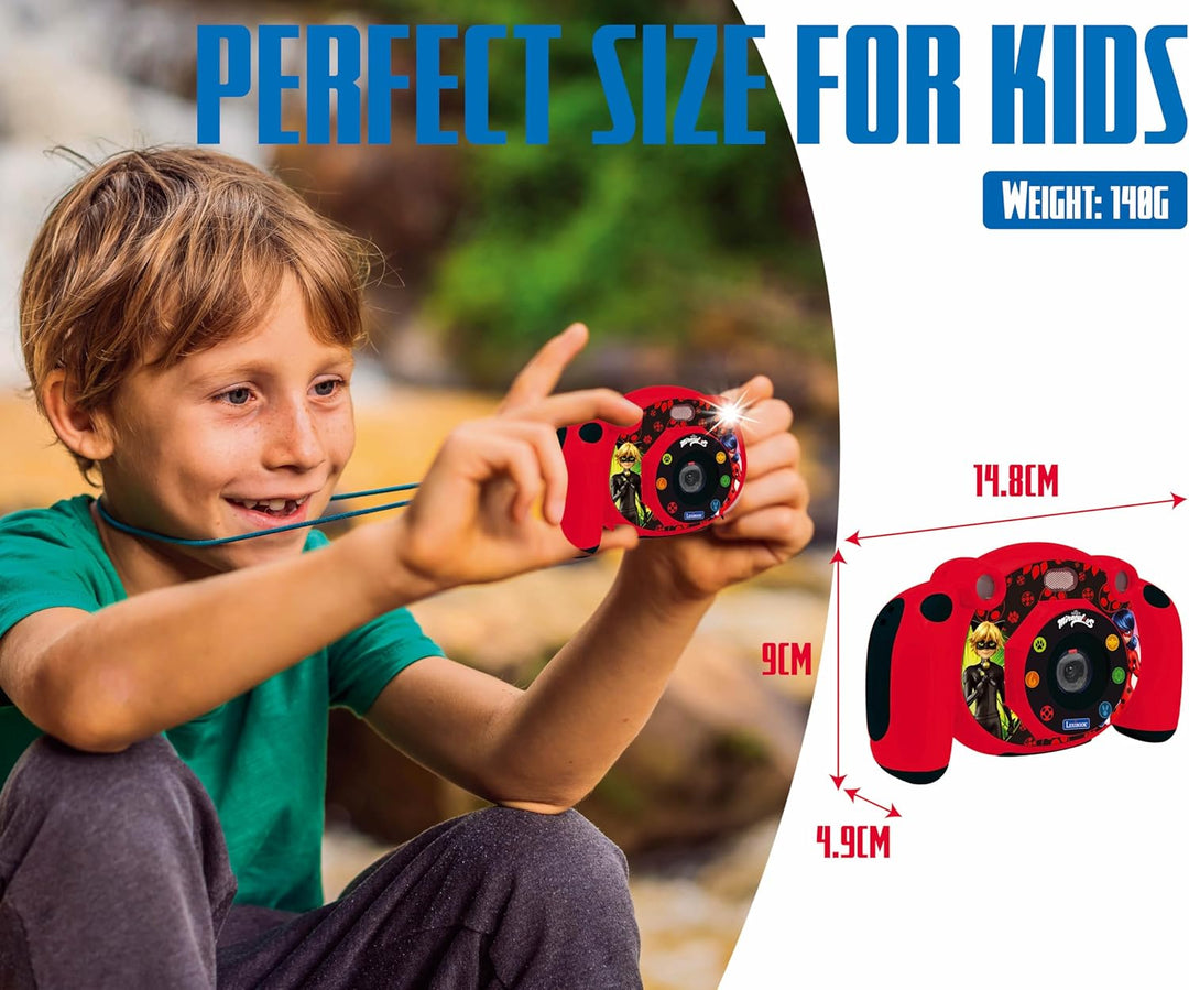 Lexibook - Miraculous Ladybug Cat Noir - 4-in-1-Kinderkamera mit Foto-, Video-, Audio- und Spielfunk